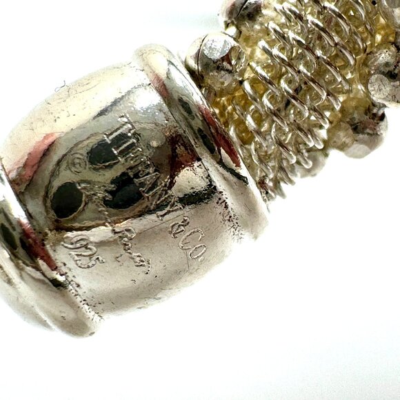 Tiffany & Co Elsa Peretti 925 Sterling Silver Mesh Twist Bangle Bracelet 24 Gram - Picture 2 of 9